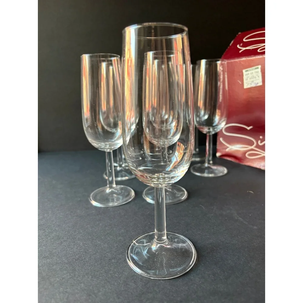 Royal Leerdam Simplicity Champagne Flutes Set‎ of 9 Glasses 6.5oz